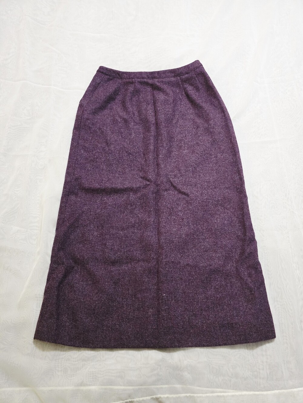 Laura Ashley Vintage Purple Wool Knee Length A-Line Skirt Lined 90s